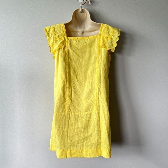 See By Chloe' Yellow Linen Summer Dress Size 2 - Picture 3 of 8